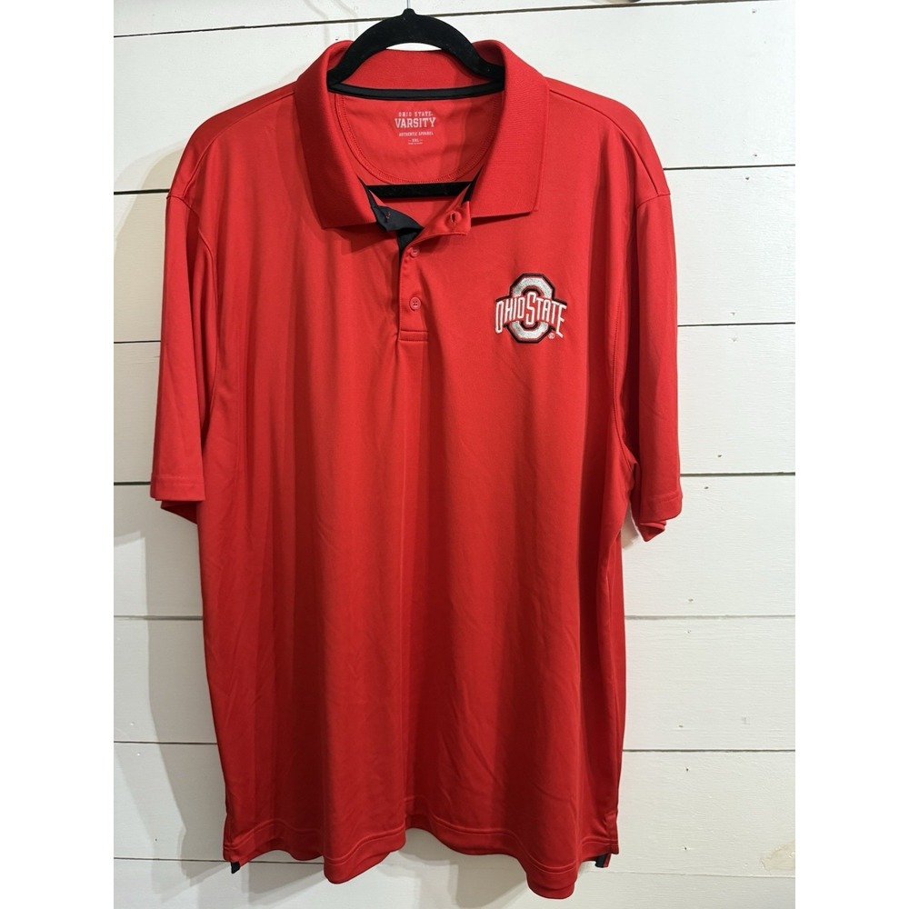 Varsity‎ Golf Polo Ohio State Buckeyes Red Athletic Shirt Mens Size 2XL
